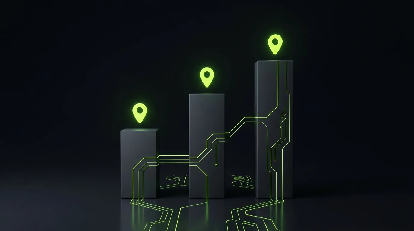 Podium des trois positions du pack local Google Maps