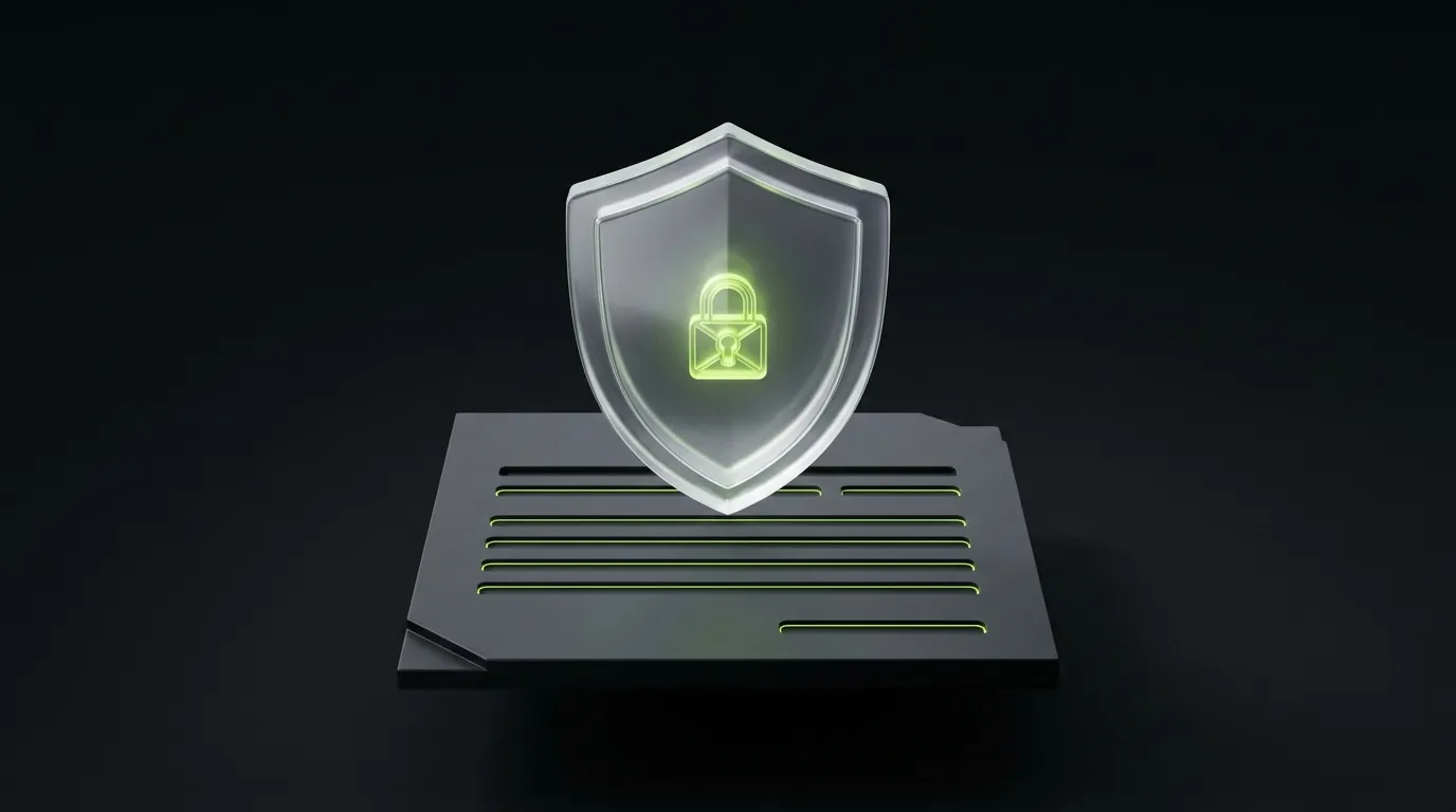 Bouclier de protection des données au-dessus d'un formulaire de contact